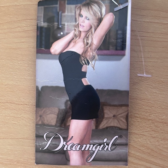 Dreamgirl Black Strapless Bodycon Mini Dress with Cutouts - Picture 1 of 8